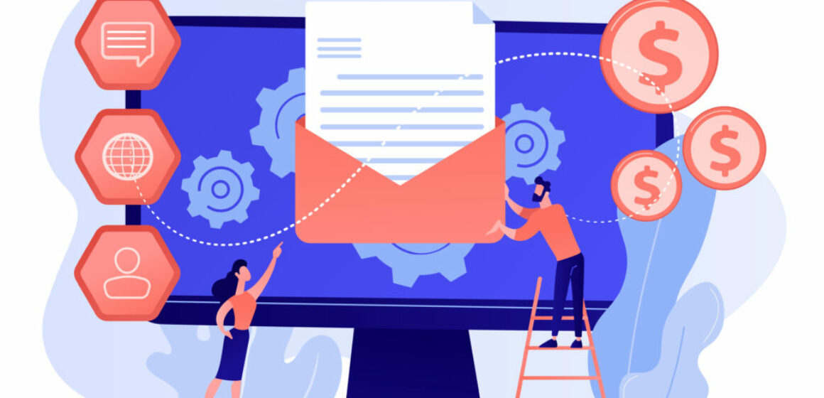 Marketing automation system concept vector illustration.