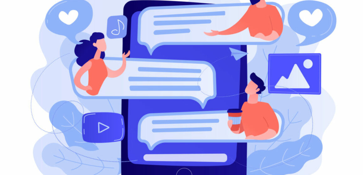 Internet forum concept vector illustration.