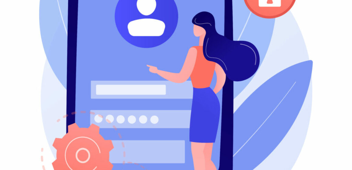 Sign in page abstract concept vector illustration.