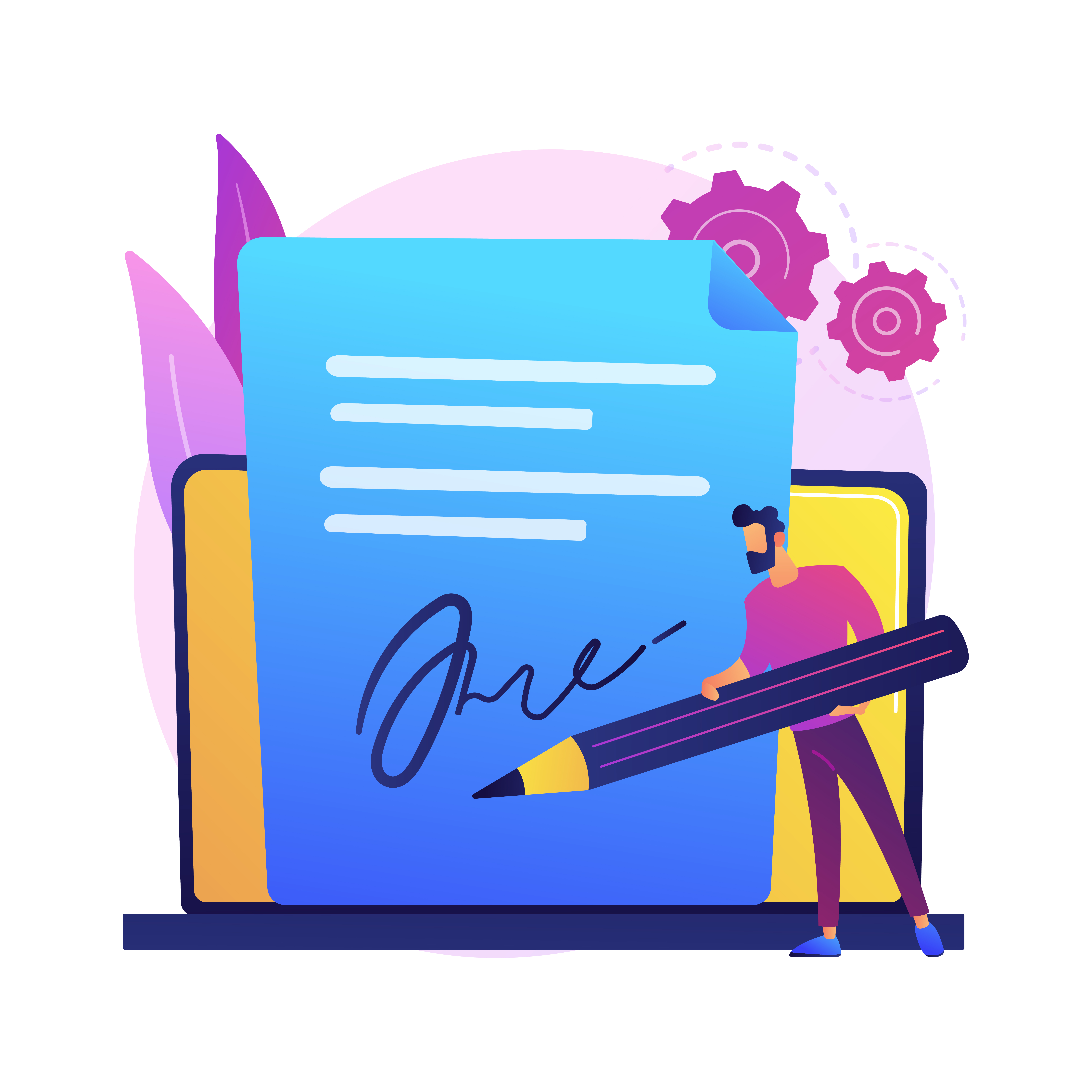 Electronic signature vector concept metaphor